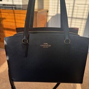 Blue Leather Laptop Bag